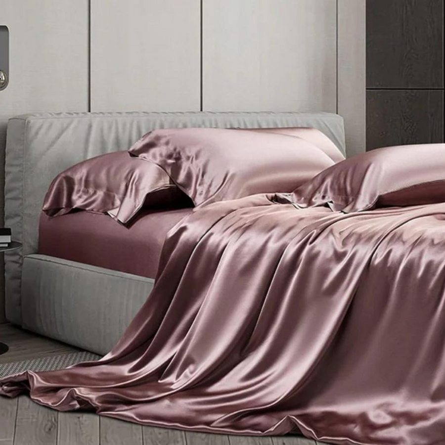 Blossom Pink Silk Bedsheet Set